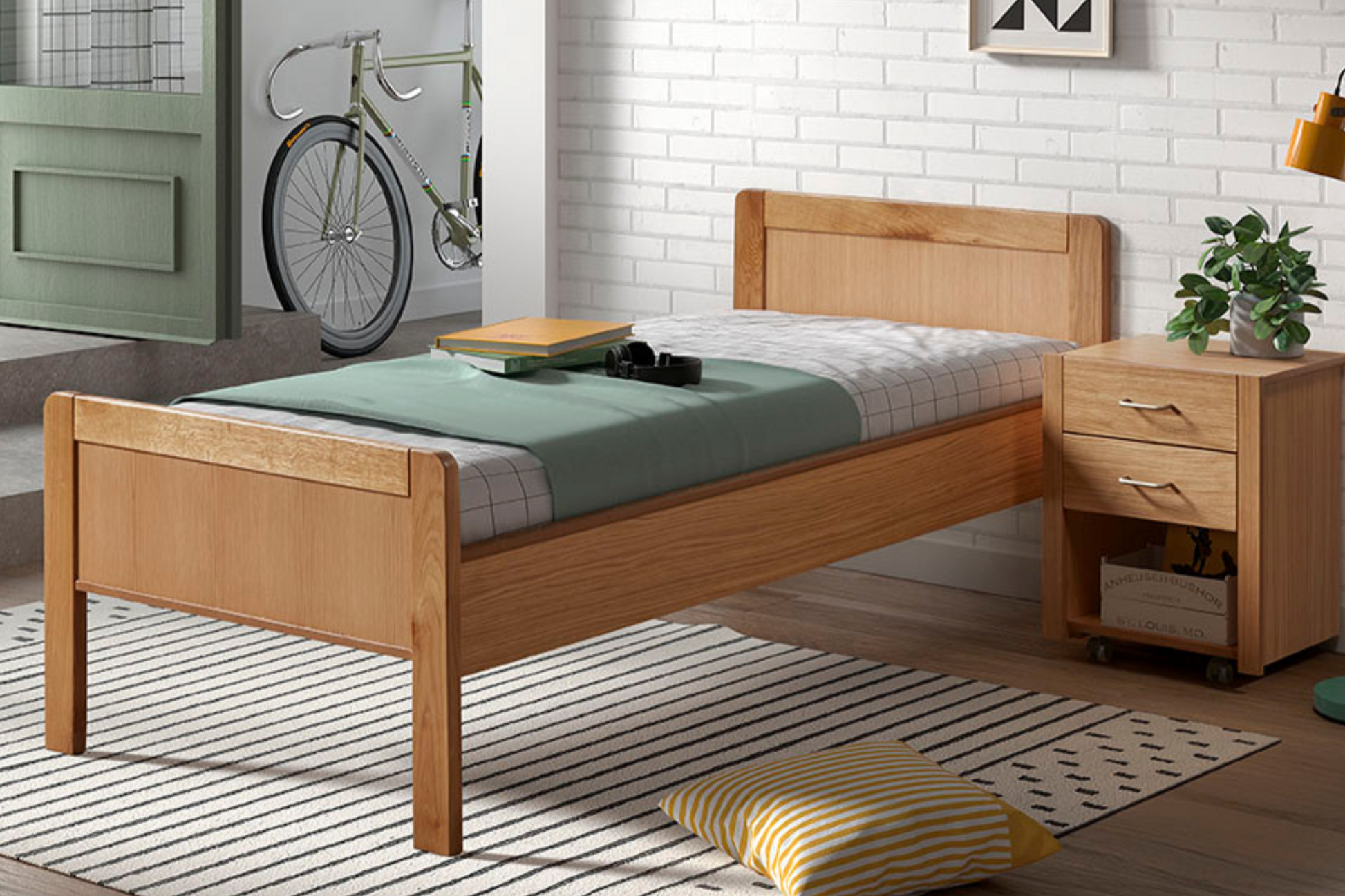 Ledikant Eiken – Scandinavisch Minimalistisch 90x200